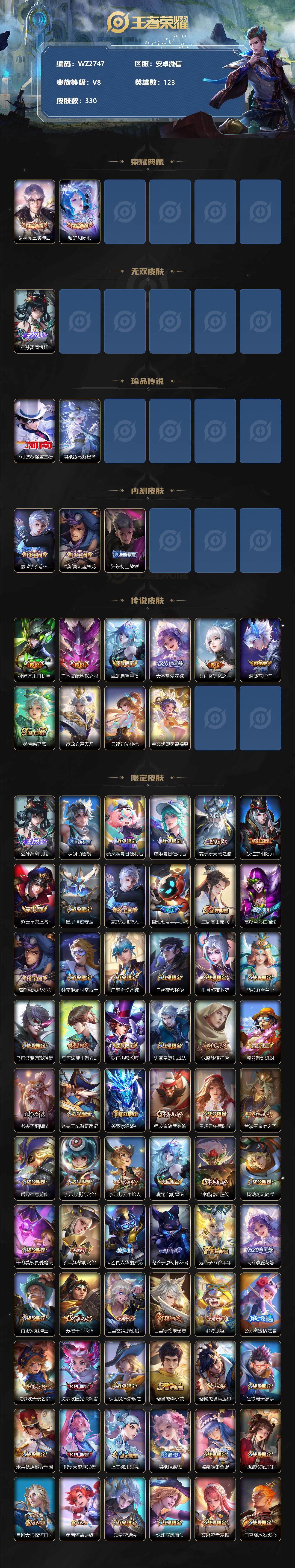 WZ03391670王者荣耀账号详情图2
