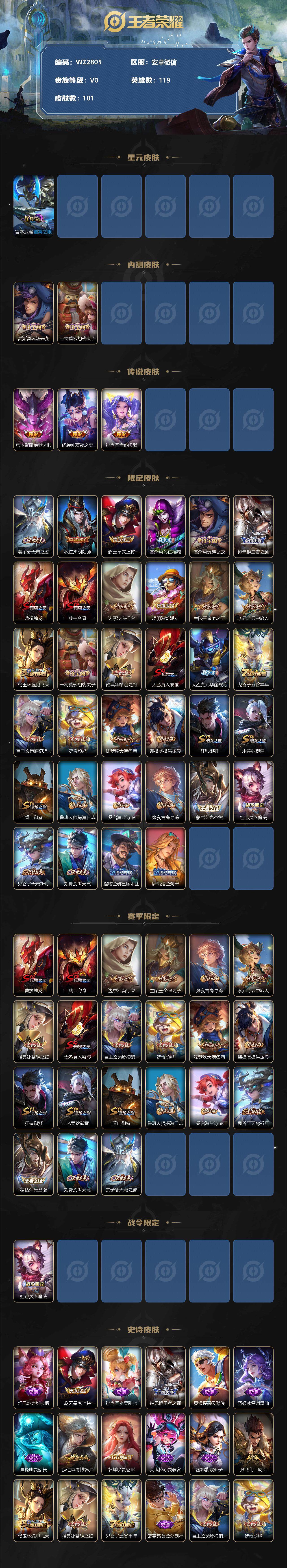 WZ03391953王者荣耀账号详情图2