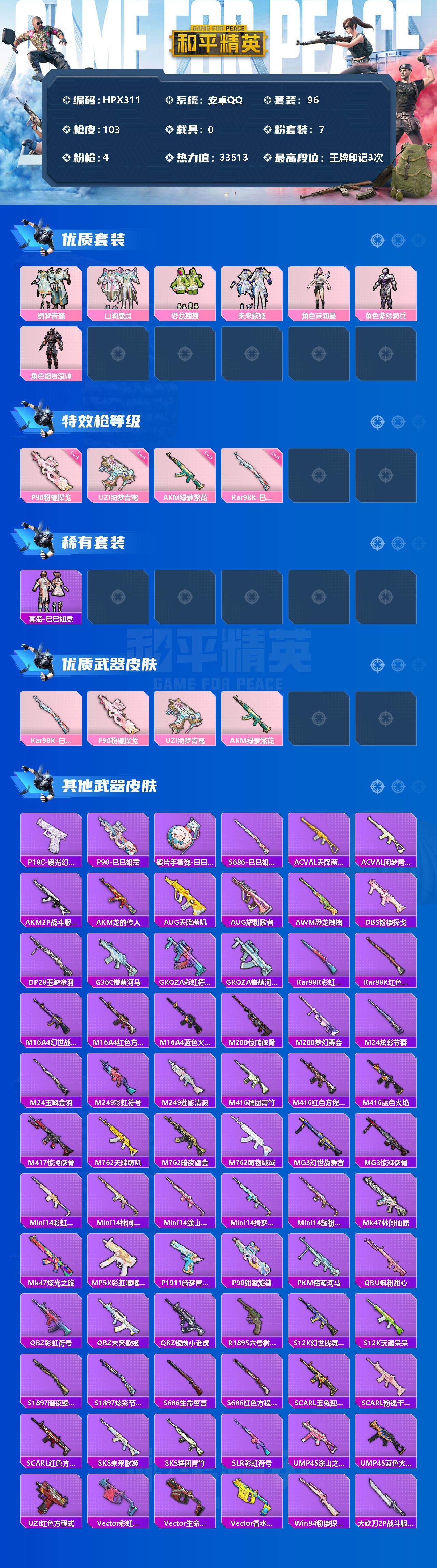 HPEY3162913和平精英账号详情图2