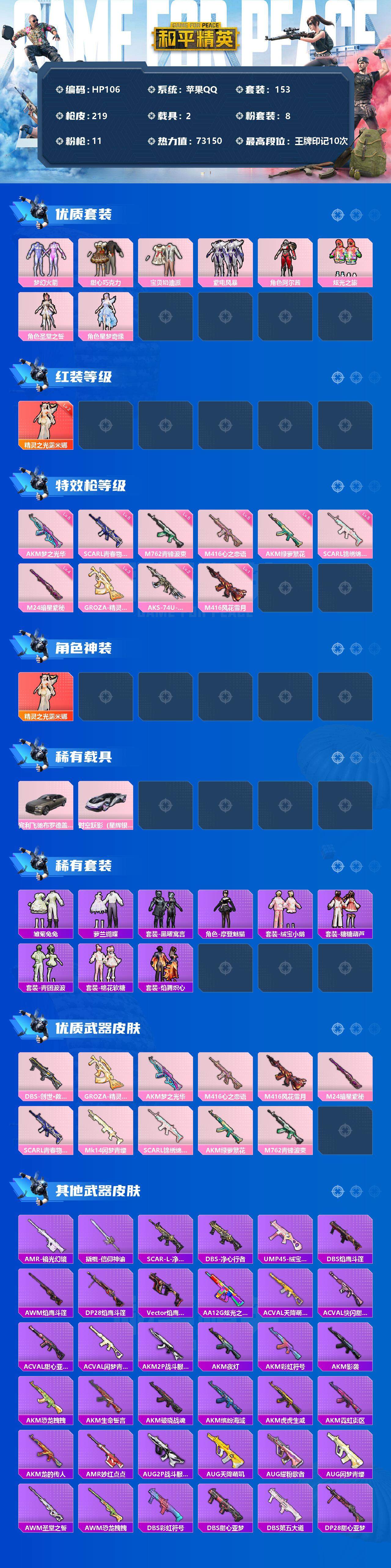 HP033194125和平精英账号详情图2 HP033194125和平精英账号详情图2