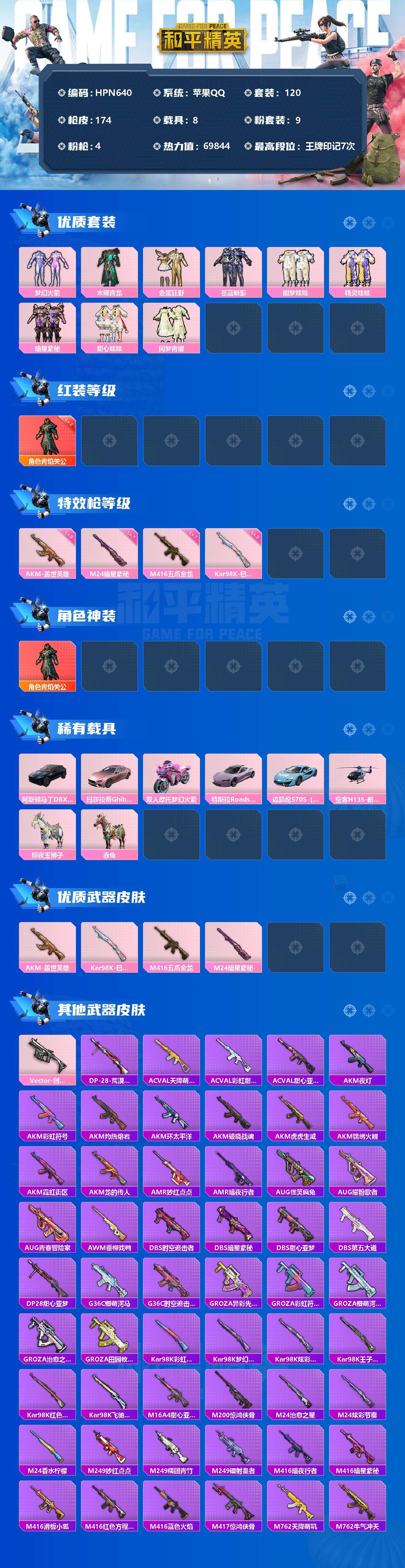 HPEY3216613和平精英账号详情图2 HPEY3216613和平精英账号详情图2