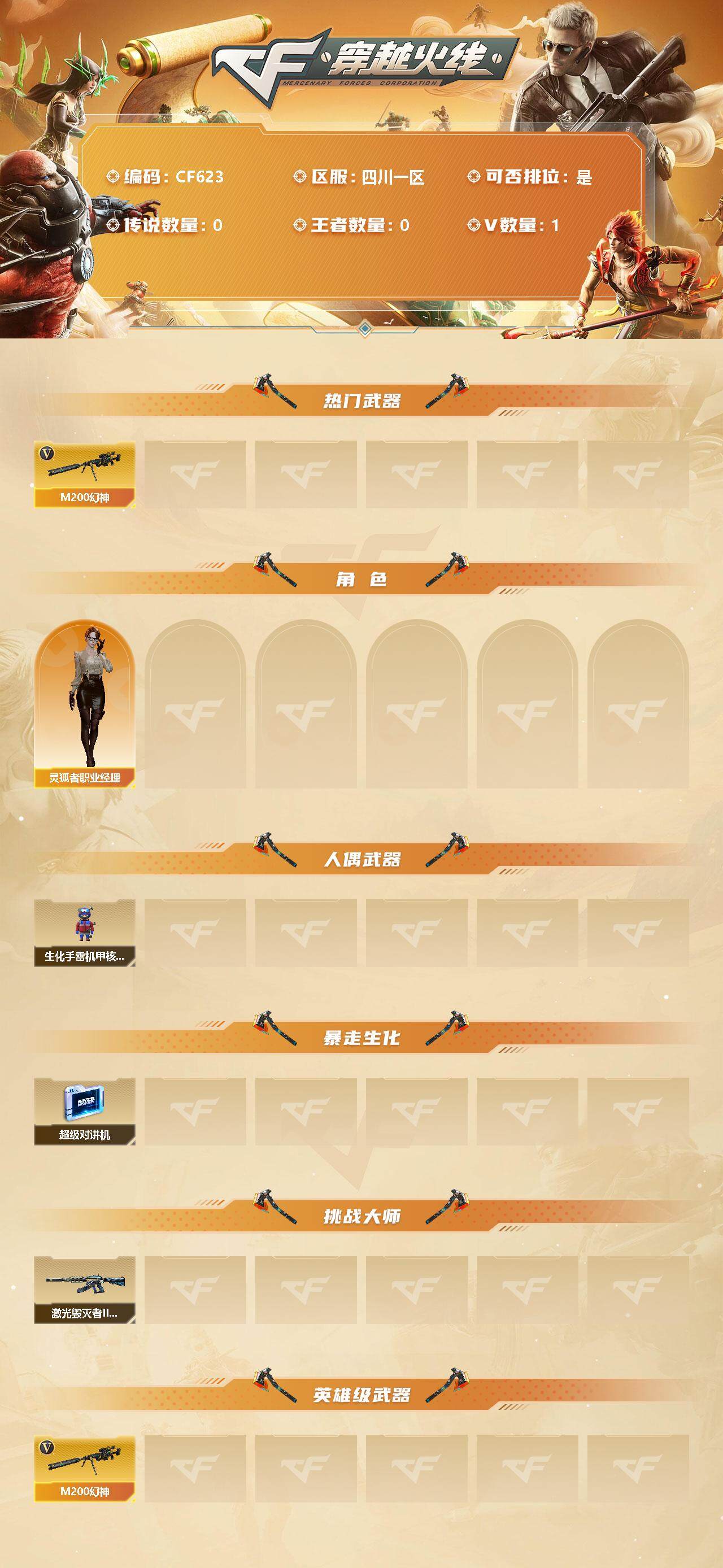 CFEY312670穿越火线账号详情图2 CFEY312670穿越火线账号详情图2