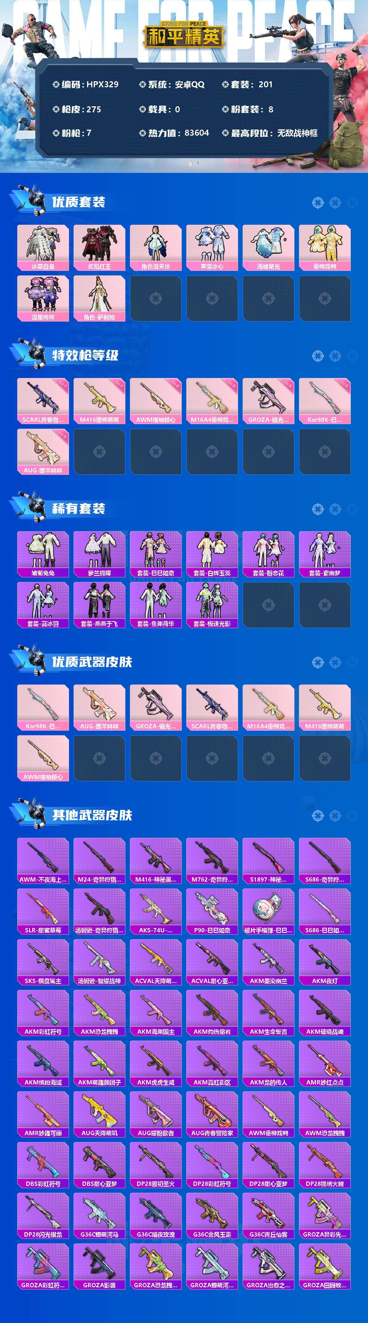 HPEY3237477和平精英账号详情图2 HPEY3237477和平精英账号详情图2