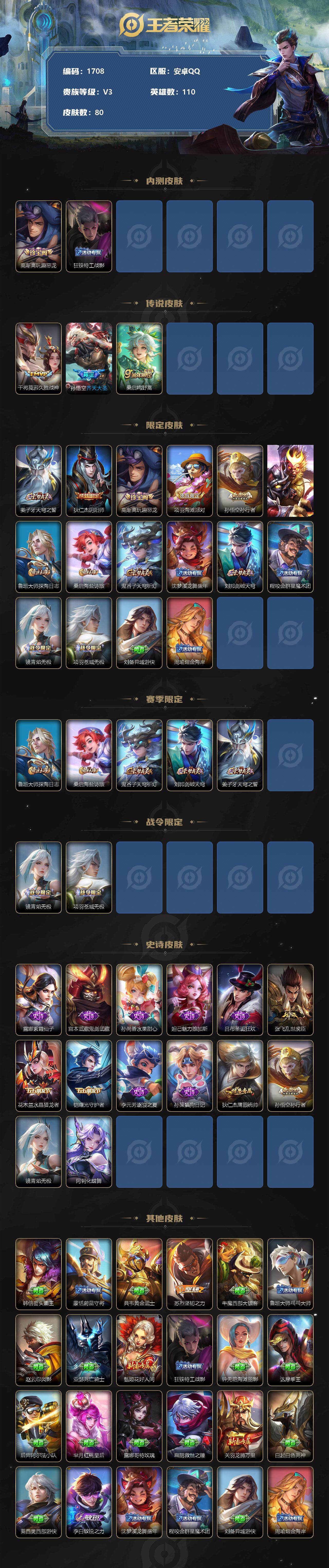 WZJZ3156728王者荣耀账号详情图2 WZJZ3156728王者荣耀账号详情图2