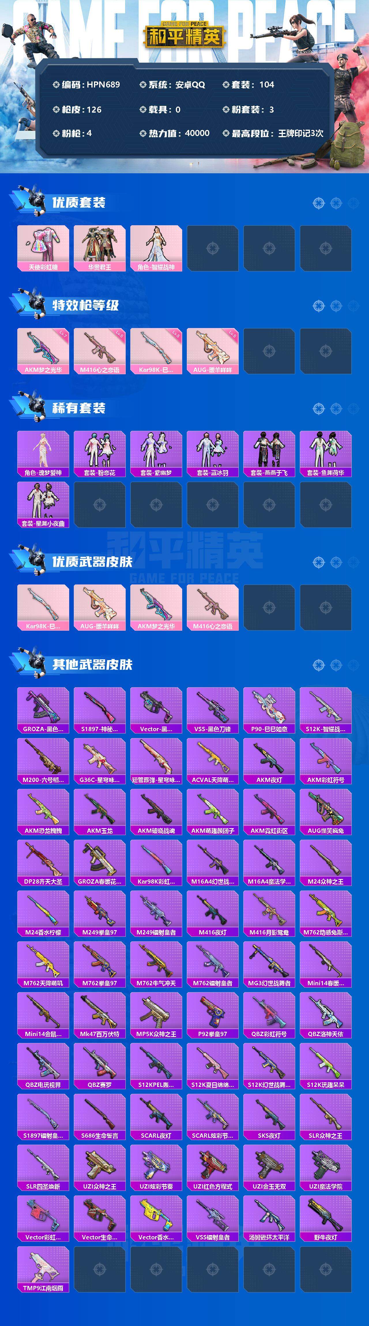 HPEY3253028和平精英账号详情图2 HPEY3253028和平精英账号详情图2