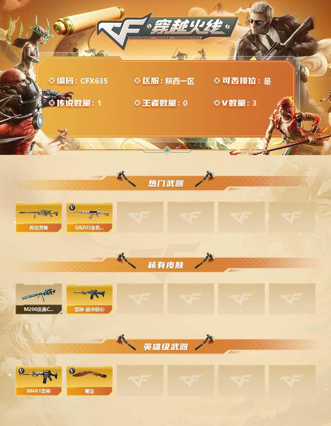 CFEY314052穿越火线账号详情图2 CFEY314052穿越火线账号详情图2