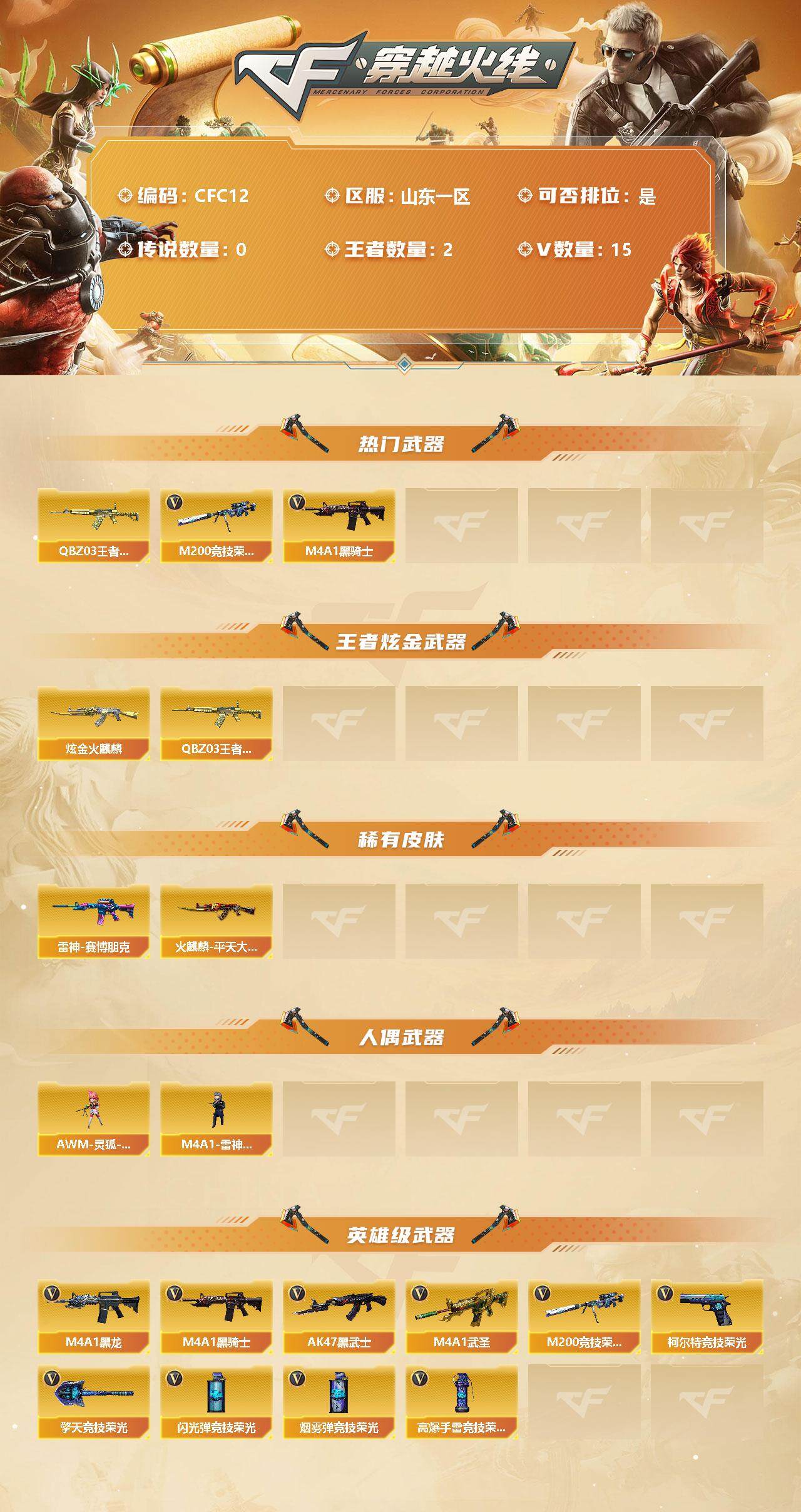 CFEY314206穿越火线账号详情图2 CFEY314206穿越火线账号详情图2