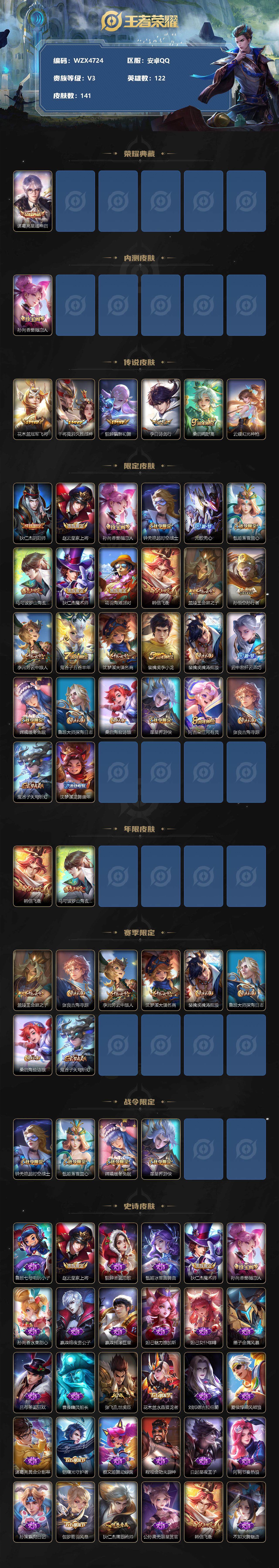 WZQM3162465王者荣耀账号详情图2
