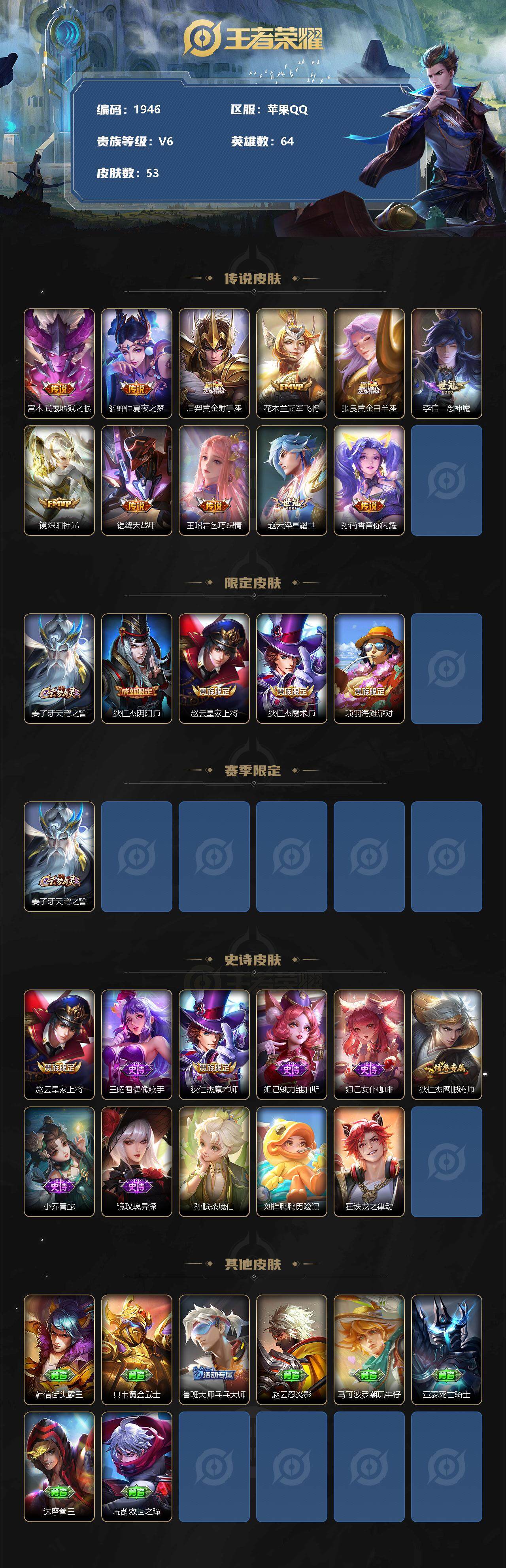 WZJZ3170911王者荣耀账号详情图2 WZJZ3170911王者荣耀账号详情图2