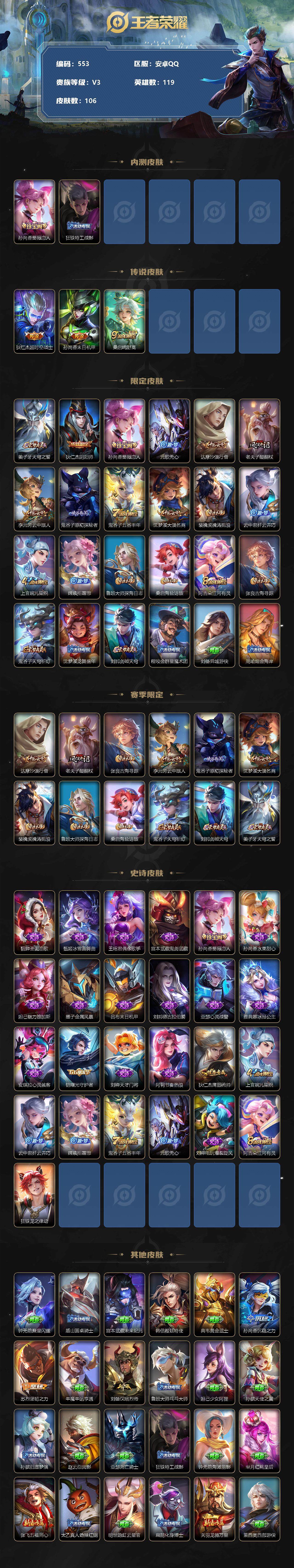 WZCMW3245619王者荣耀账号详情图2