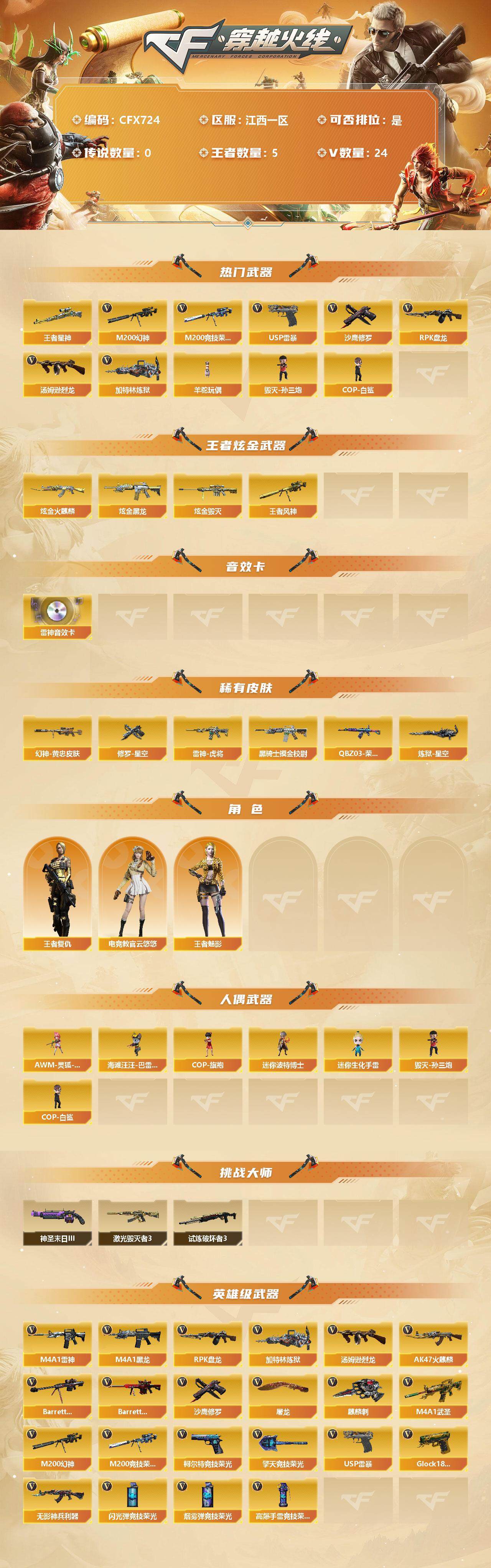 CFEY315976穿越火线账号详情图2 CFEY315976穿越火线账号详情图2
