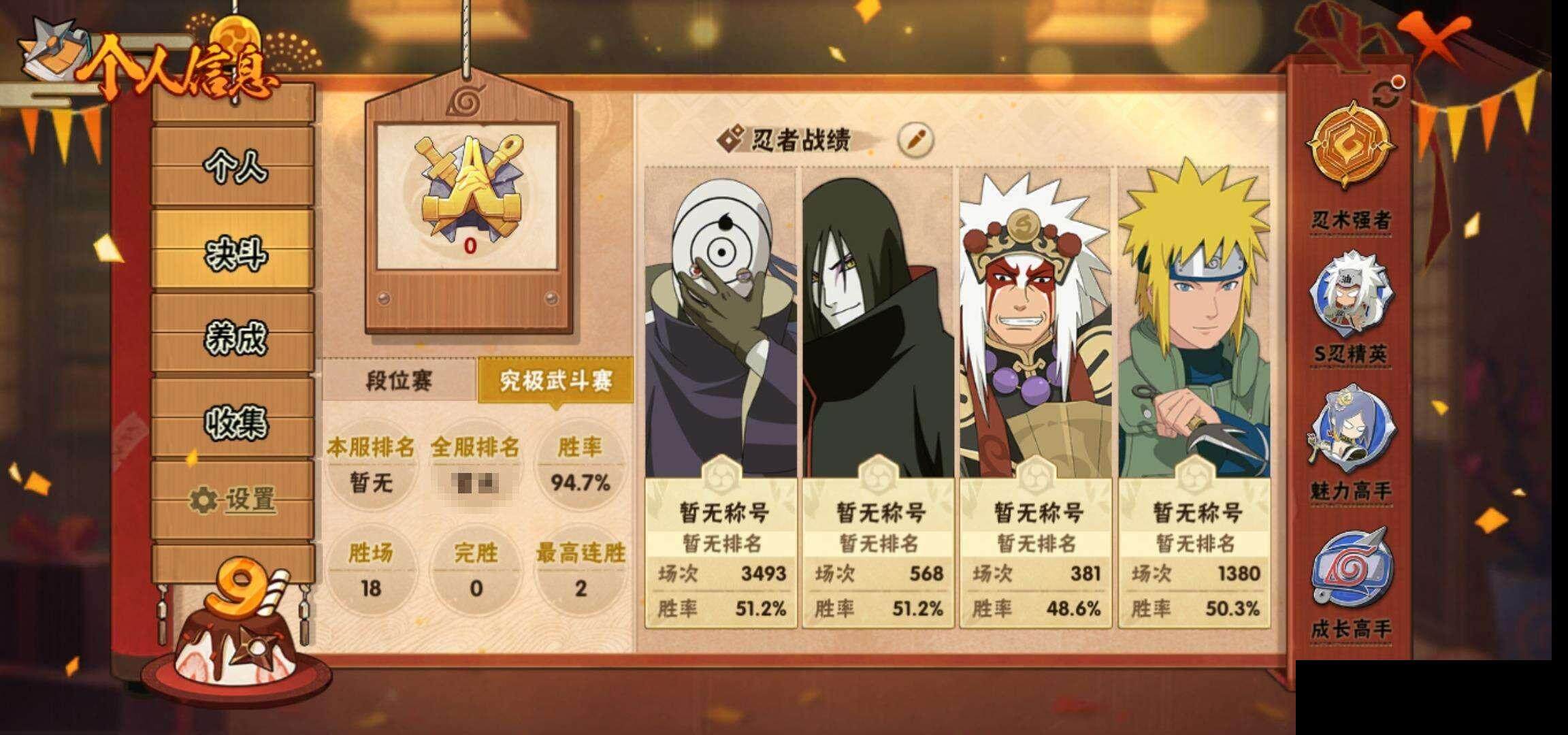【HYX2734】V10/战力1115W/S忍14/A忍31/日向宁次「忍界大战」/纲手「侠隐江湖」/我爱罗「疾风传」/宇智波鼬/飞段「死司凭血」/宇智波佐助「永恒万花筒」/迈特凯/长门「青年」/宇