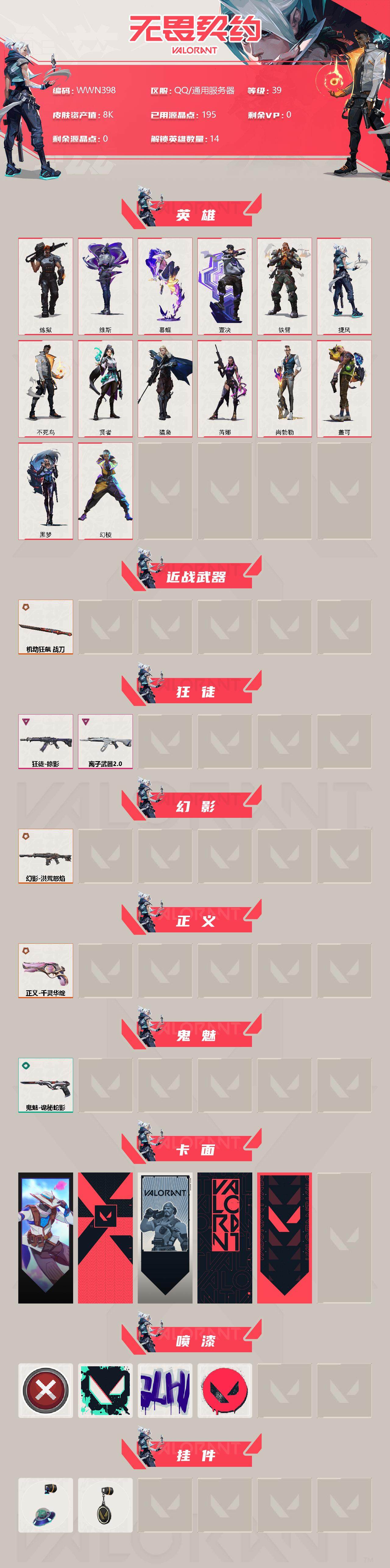WWQEY36159无畏契约账号详情图2 WWQEY36159无畏契约账号详情图2