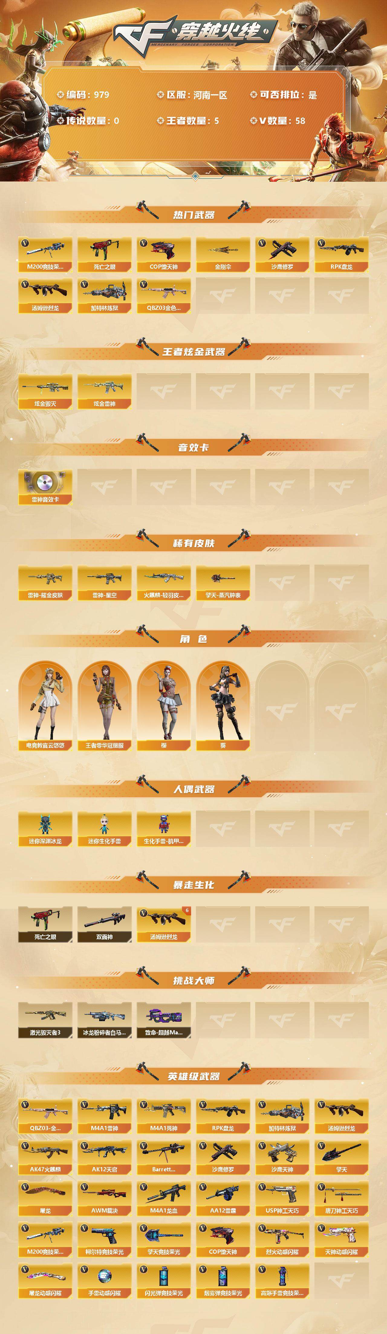 CFLX317008穿越火线账号详情图2