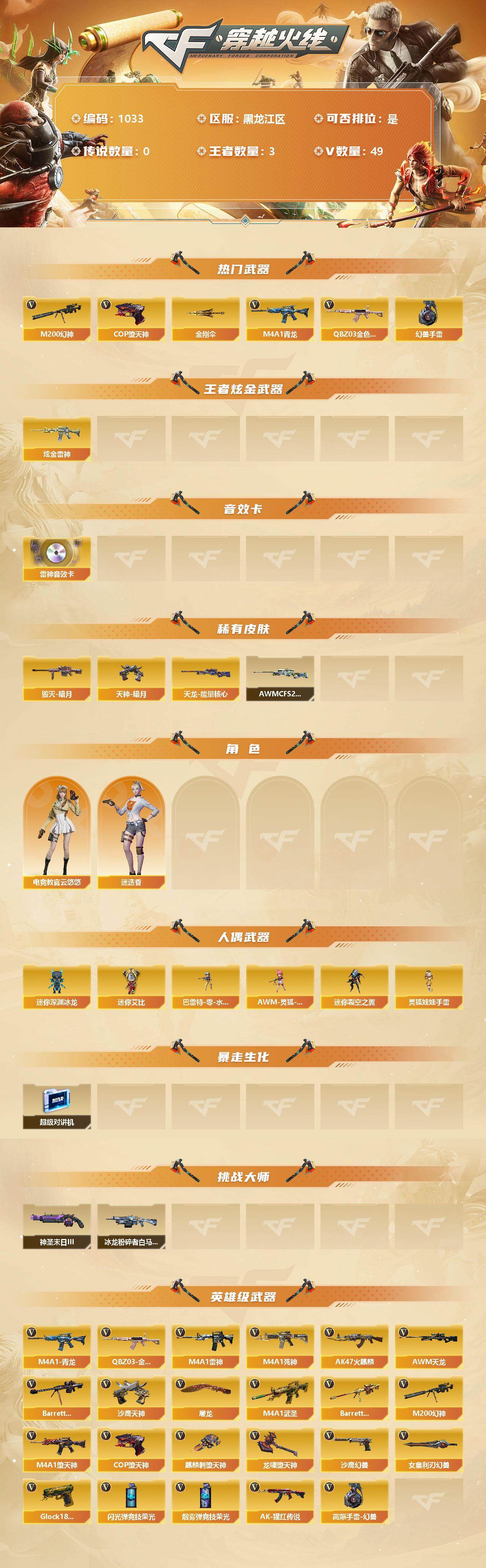 CFLX317436穿越火线账号详情图2 CFLX317436穿越火线账号详情图2