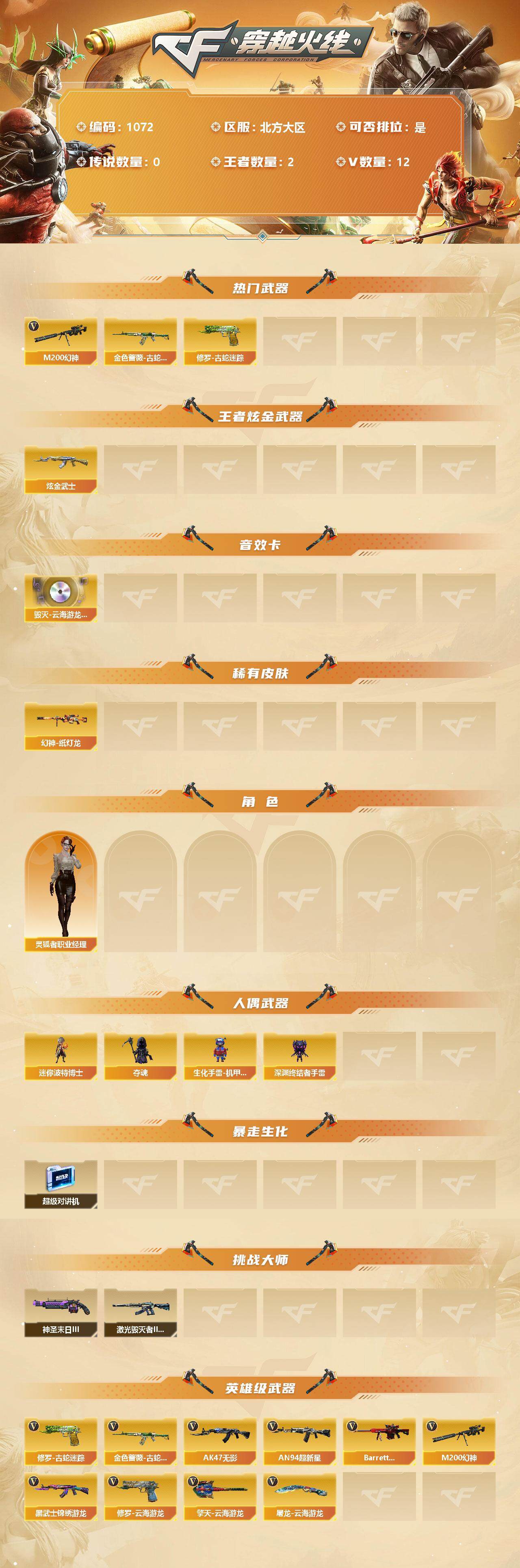 CFLX318079穿越火线账号详情图2 CFLX318079穿越火线账号详情图2