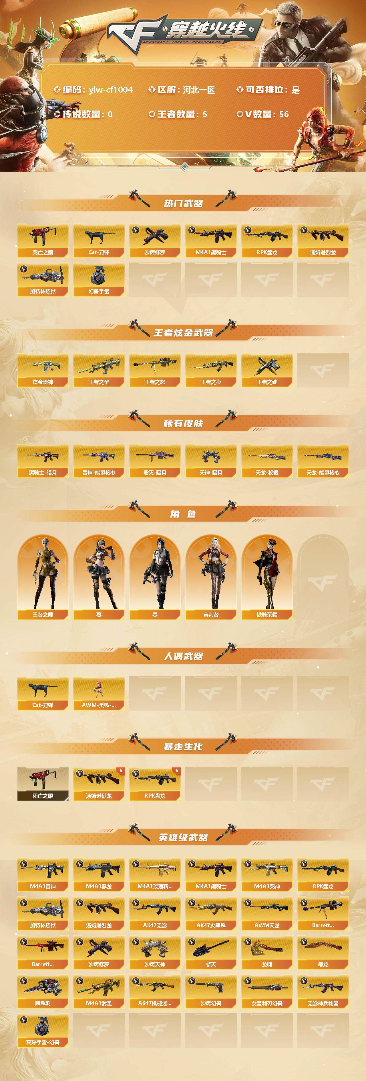 CFLX318352穿越火线账号详情图2