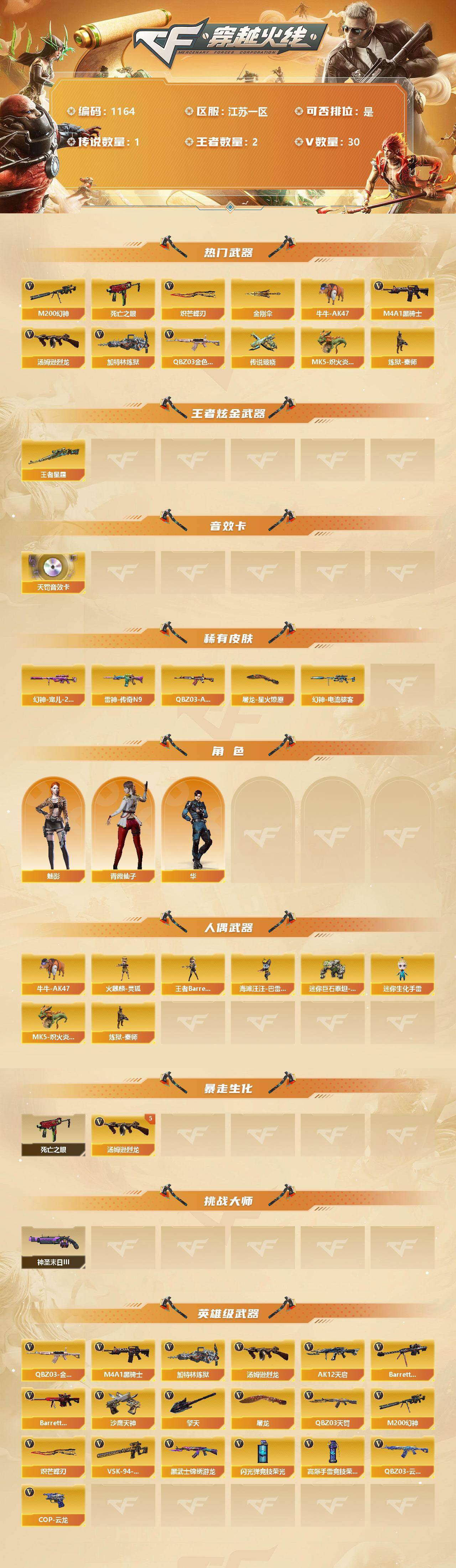 CFLX318856穿越火线账号详情图2 CFLX318856穿越火线账号详情图2