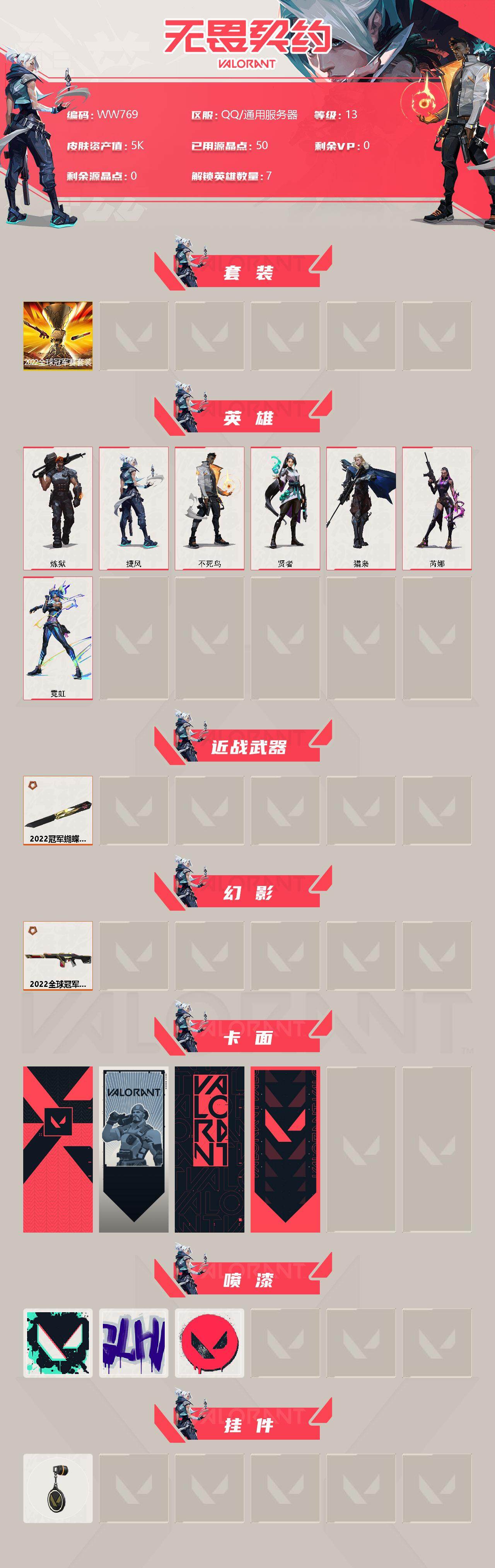 WWQEY37438无畏契约账号详情图2 WWQEY37438无畏契约账号详情图2