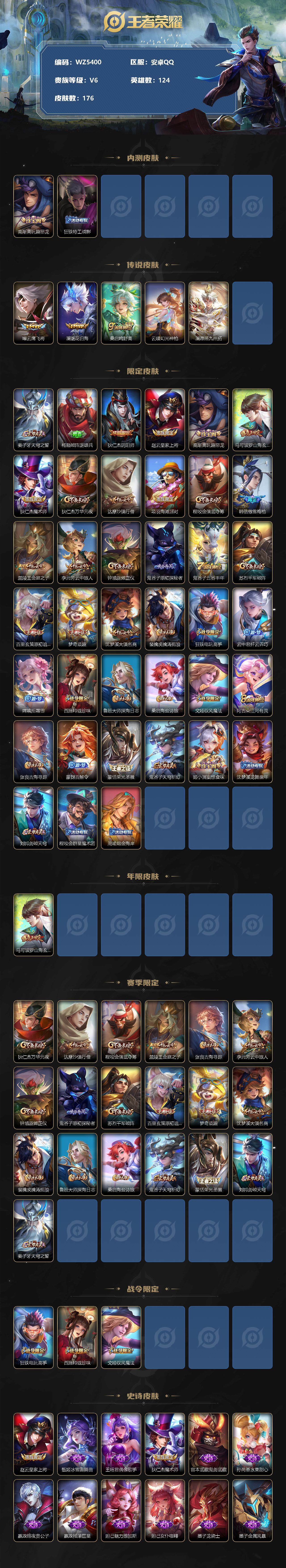 WZ033194782王者荣耀账号详情图2 WZ033194782王者荣耀账号详情图2