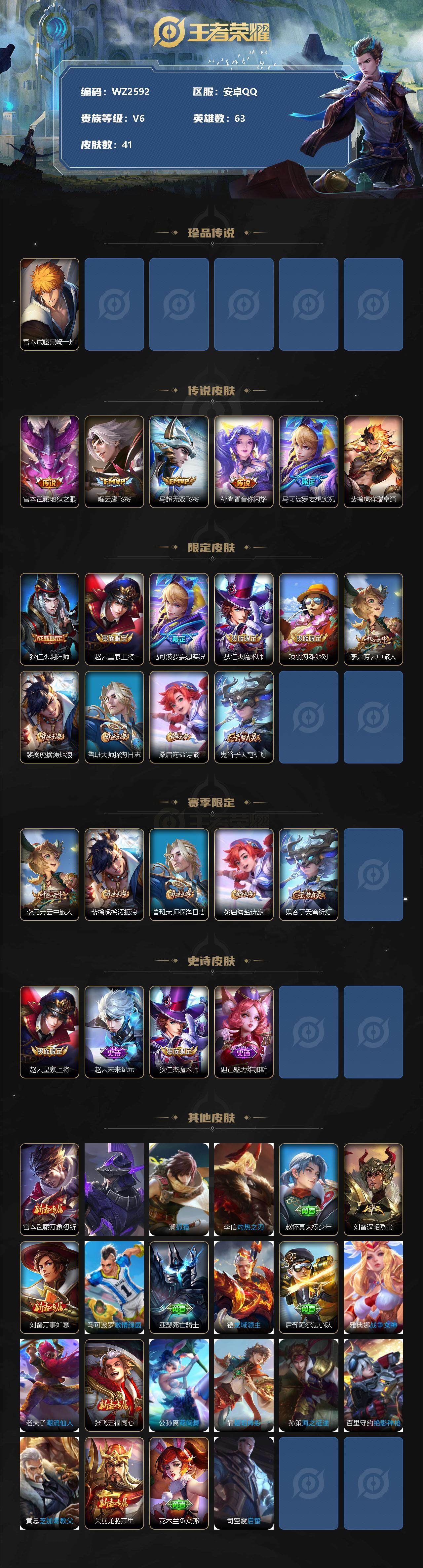 WZXS3195822王者荣耀账号详情图2 WZXS3195822王者荣耀账号详情图2