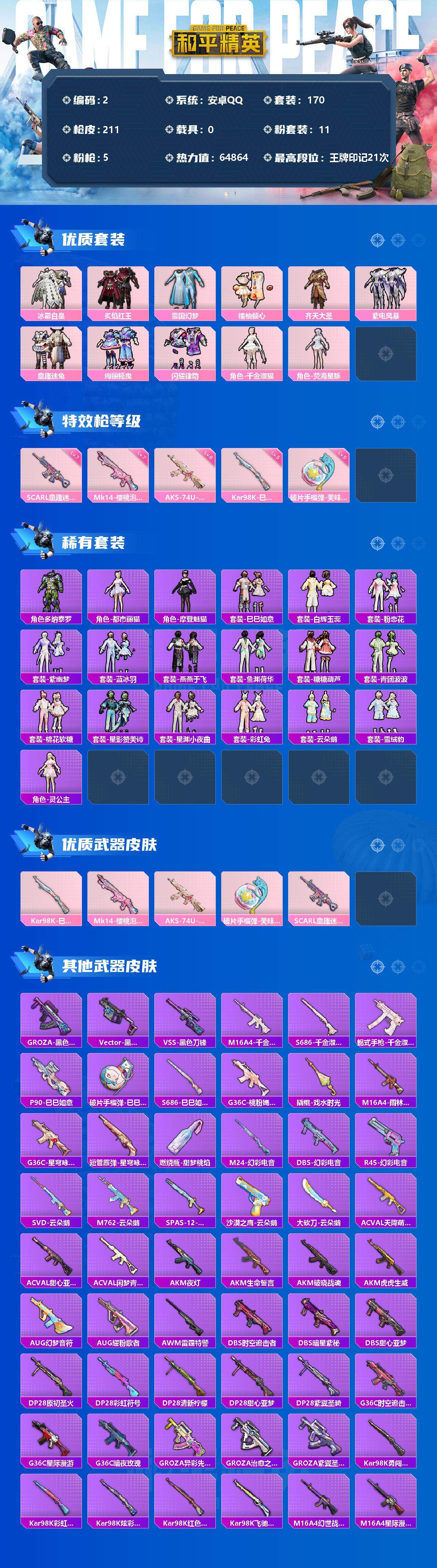 HPLFY3283369和平精英账号详情图2
