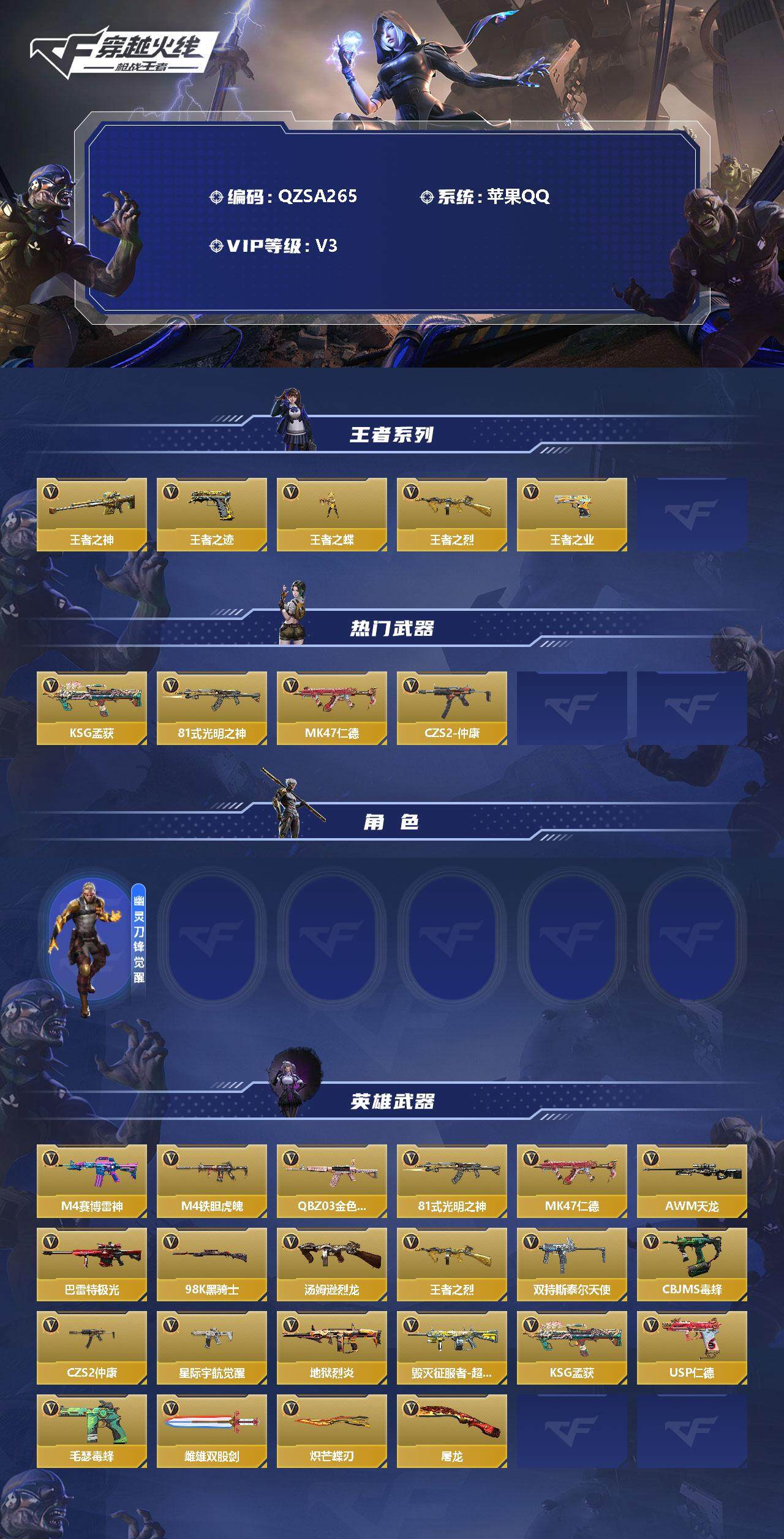 CFMEY339612枪战王者账号详情图2 CFMEY339612枪战王者账号详情图2