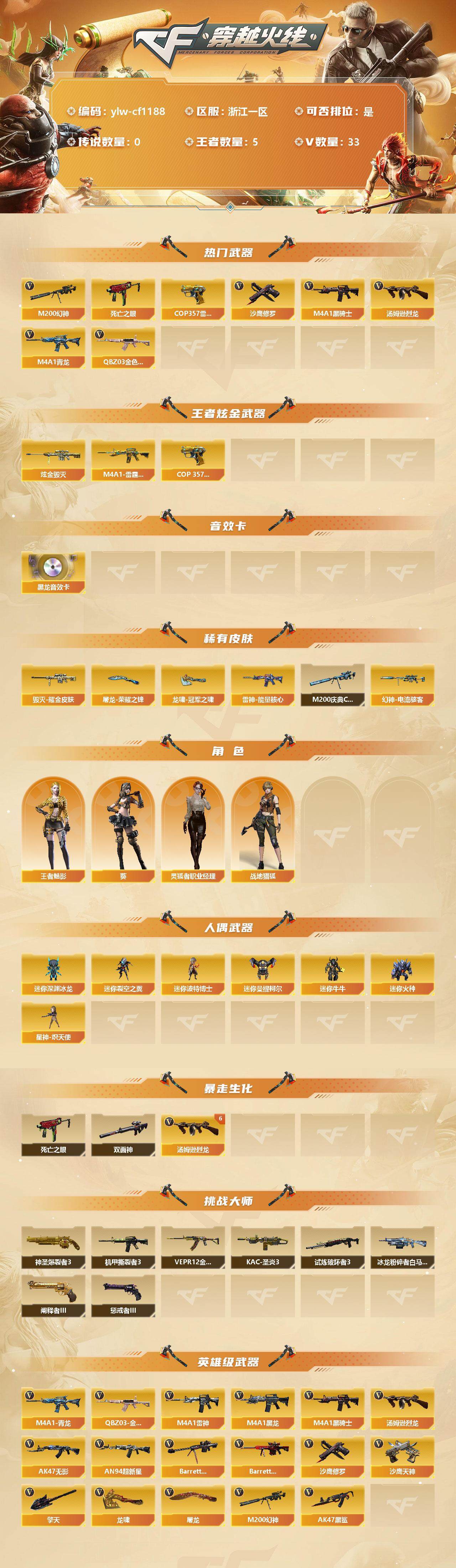 CFLX319840穿越火线账号详情图2 CFLX319840穿越火线账号详情图2