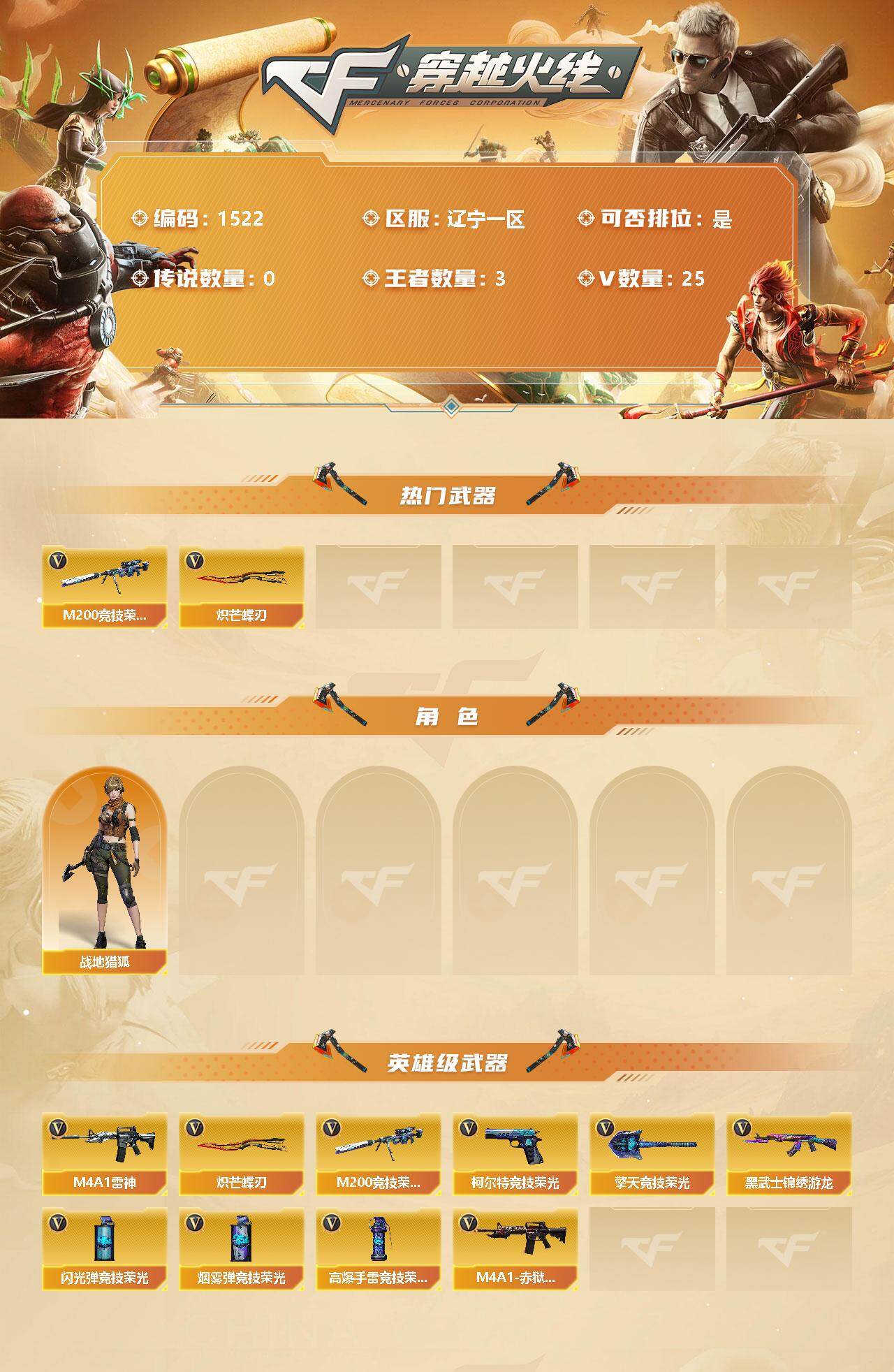 CFSSW320569穿越火线账号详情图2 CFSSW320569穿越火线账号详情图2