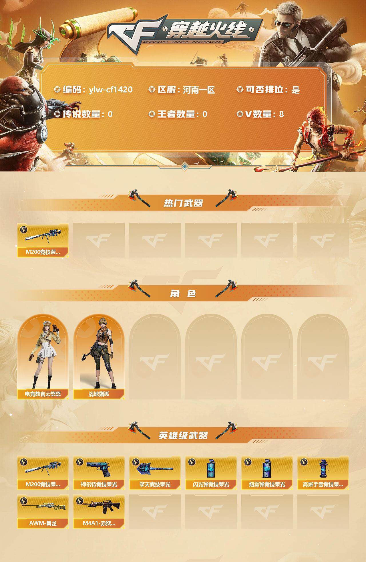 CFLX320509穿越火线账号详情图2 CFLX320509穿越火线账号详情图2