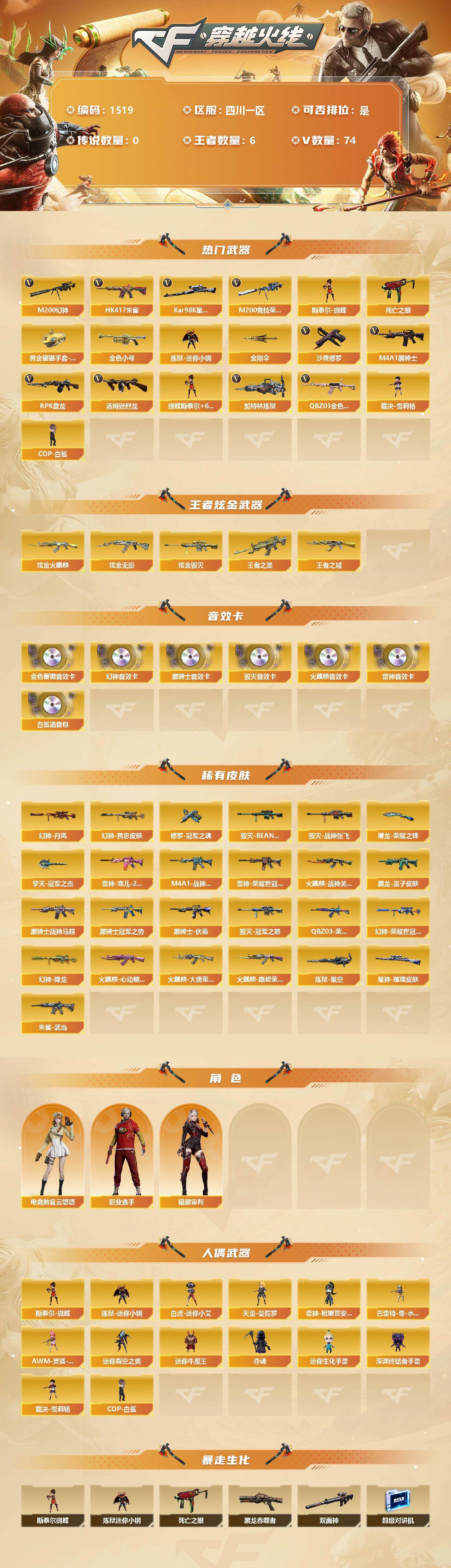 CFLX320560穿越火线账号详情图2