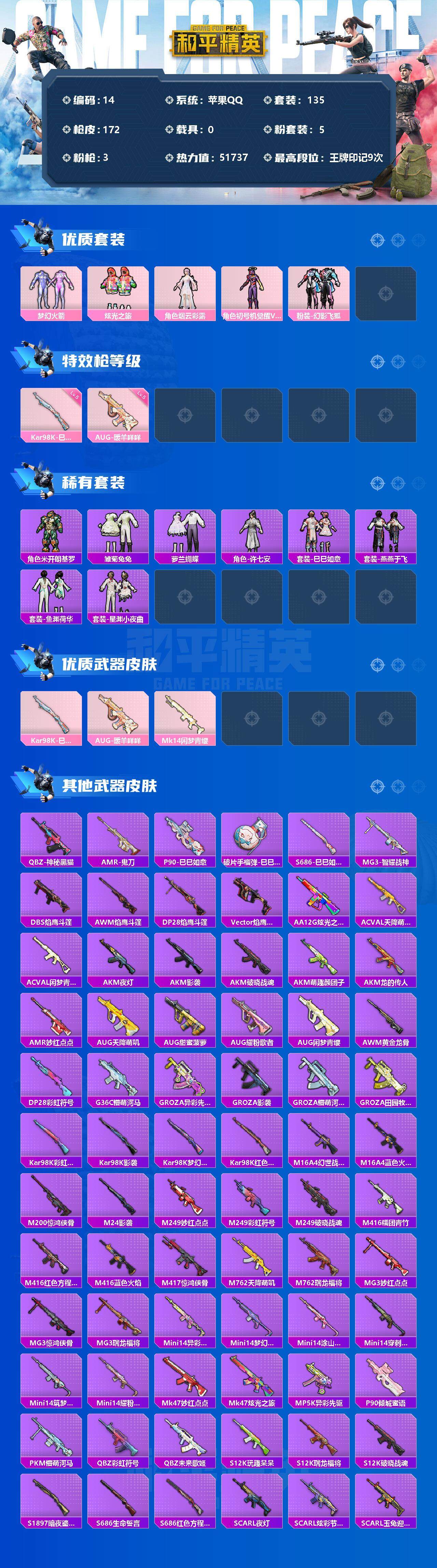 HPLFY3286039和平精英账号详情图2