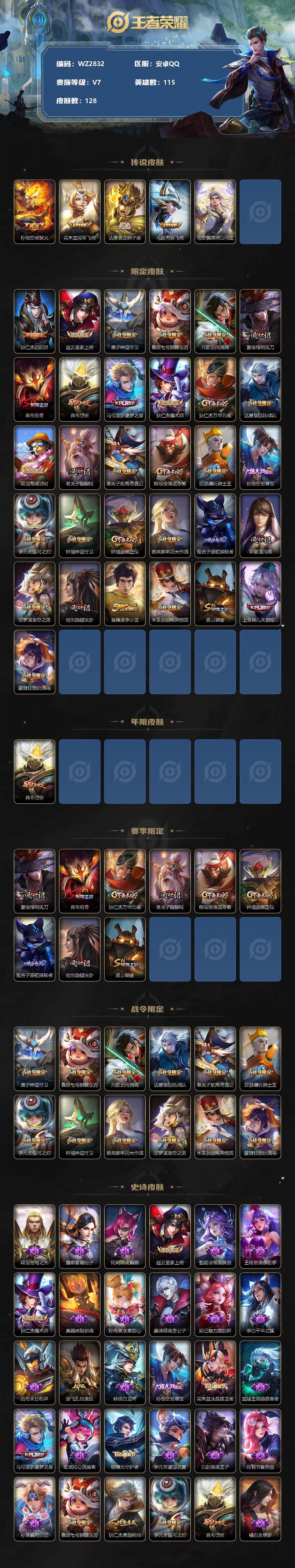 WZXS3208806王者荣耀账号详情图2