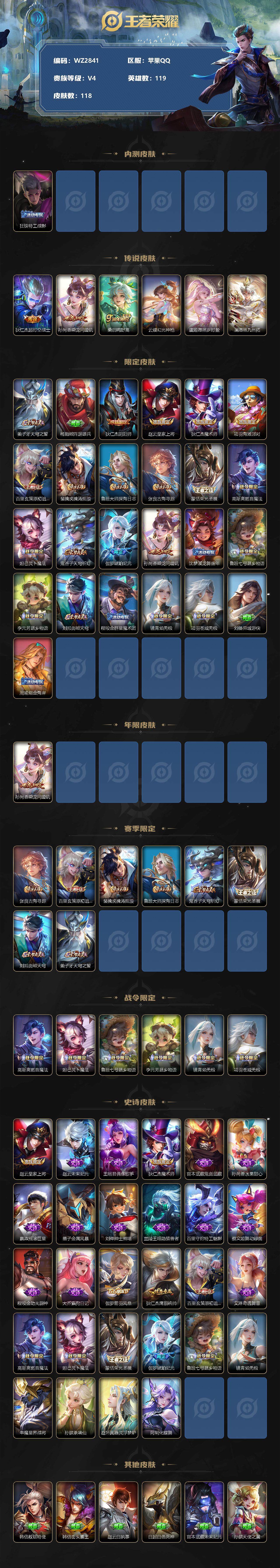 WZXS3209919王者荣耀账号详情图2