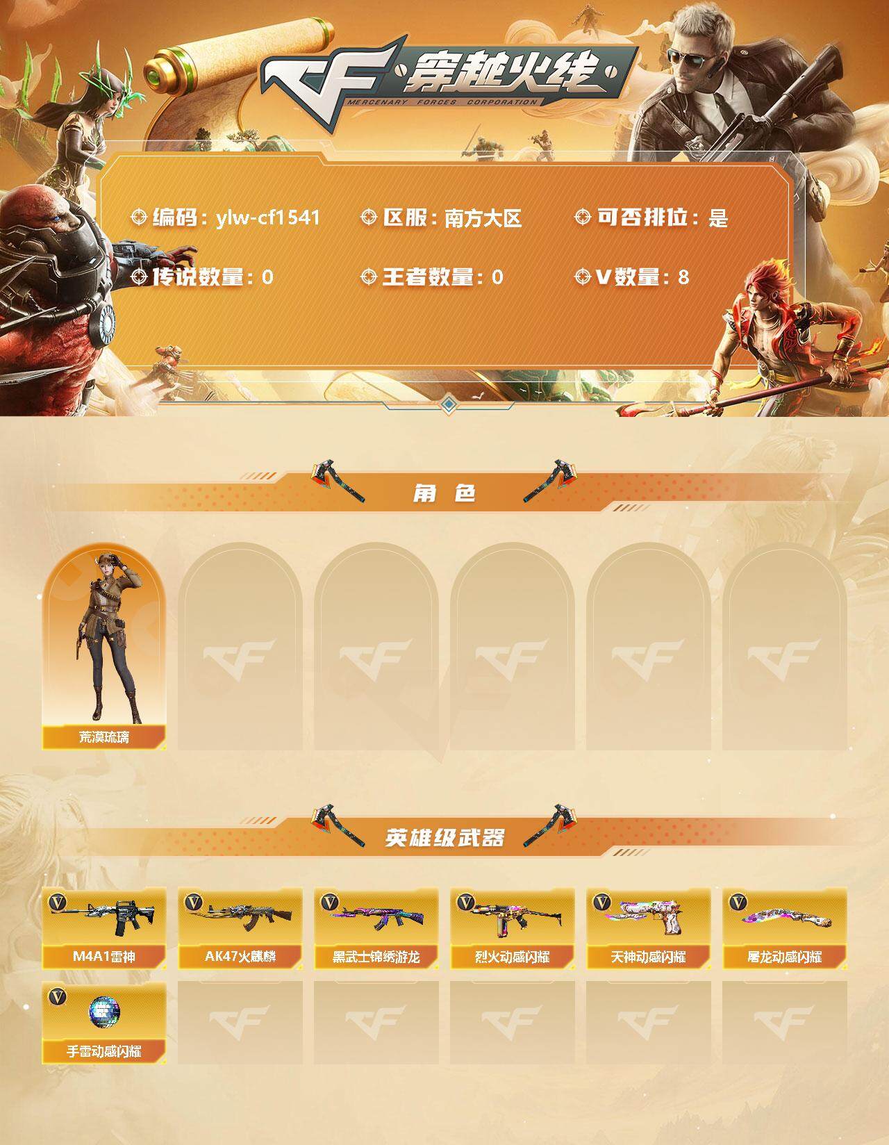 CFLX321123穿越火线账号详情图2