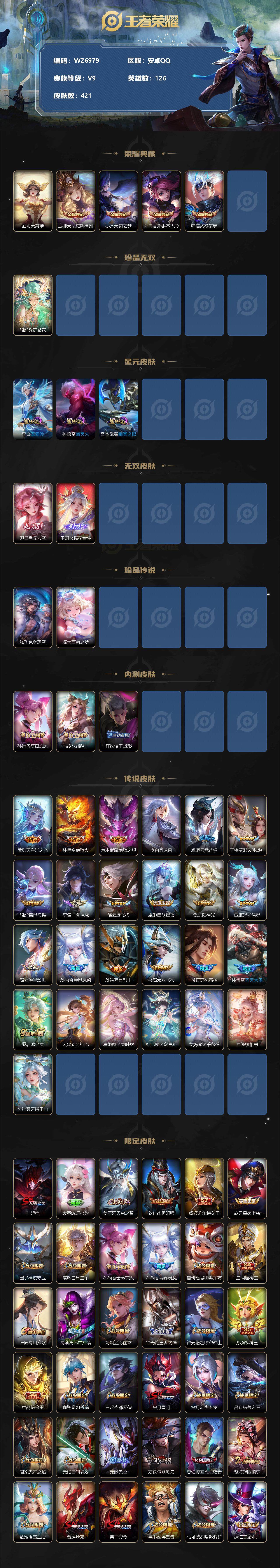 WZ033216365王者荣耀账号详情图2