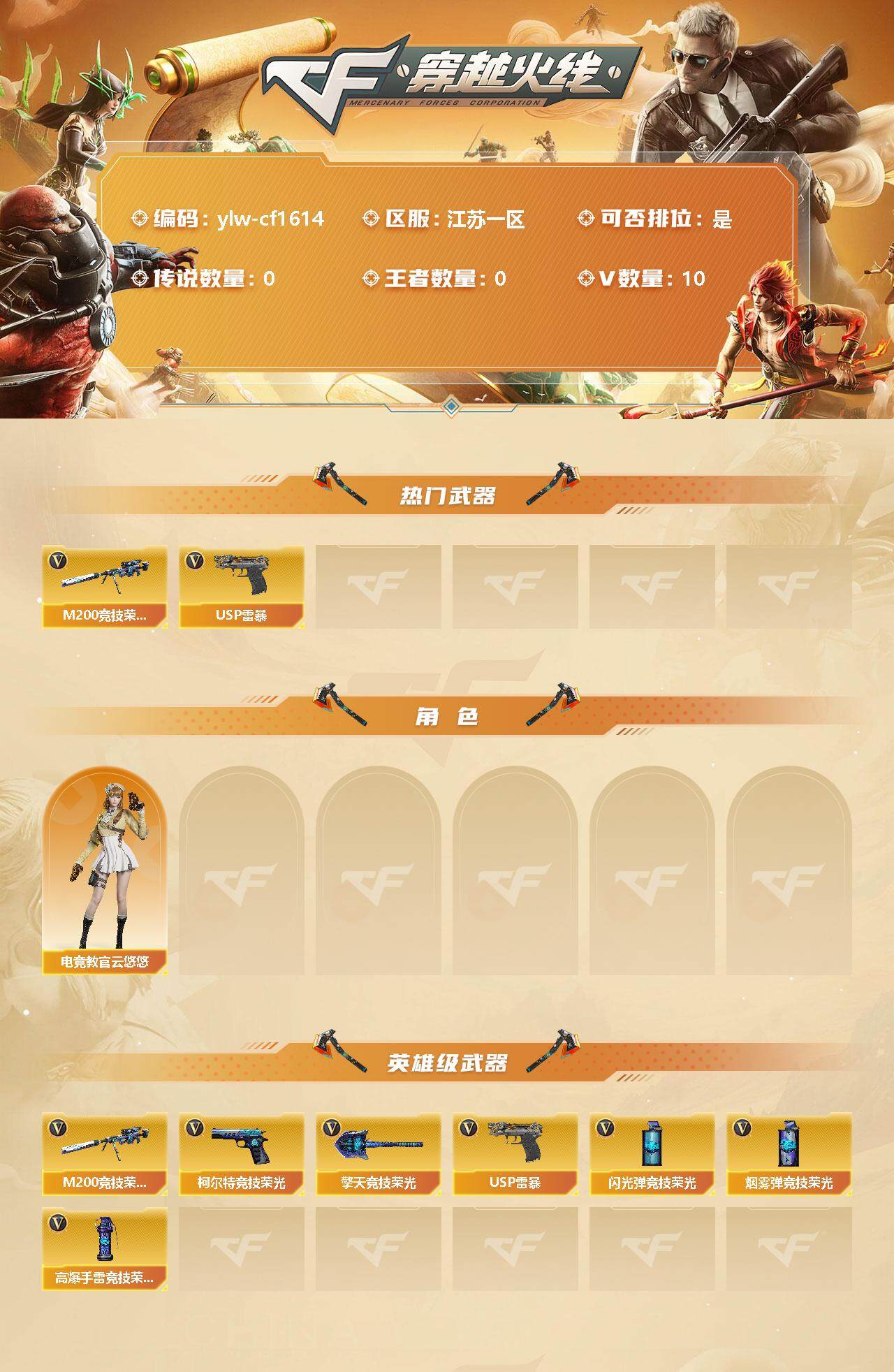 CFLX321325穿越火线账号详情图2 CFLX321325穿越火线账号详情图2