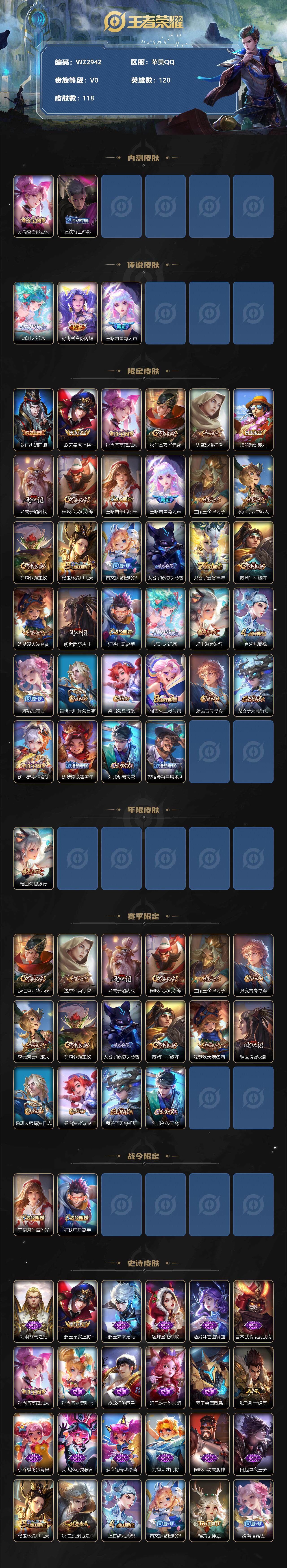 WZXS3219878王者荣耀账号详情图2 WZXS3219878王者荣耀账号详情图2