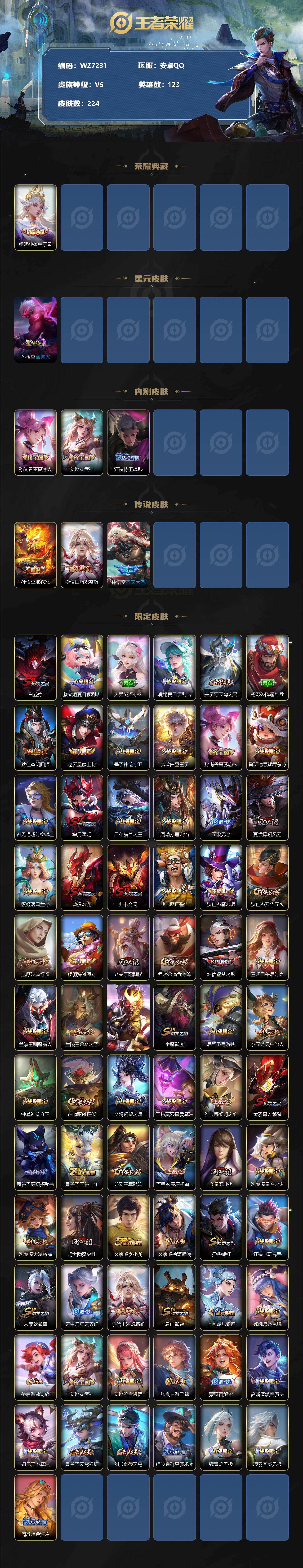 WZ0349221王者荣耀账号详情图2