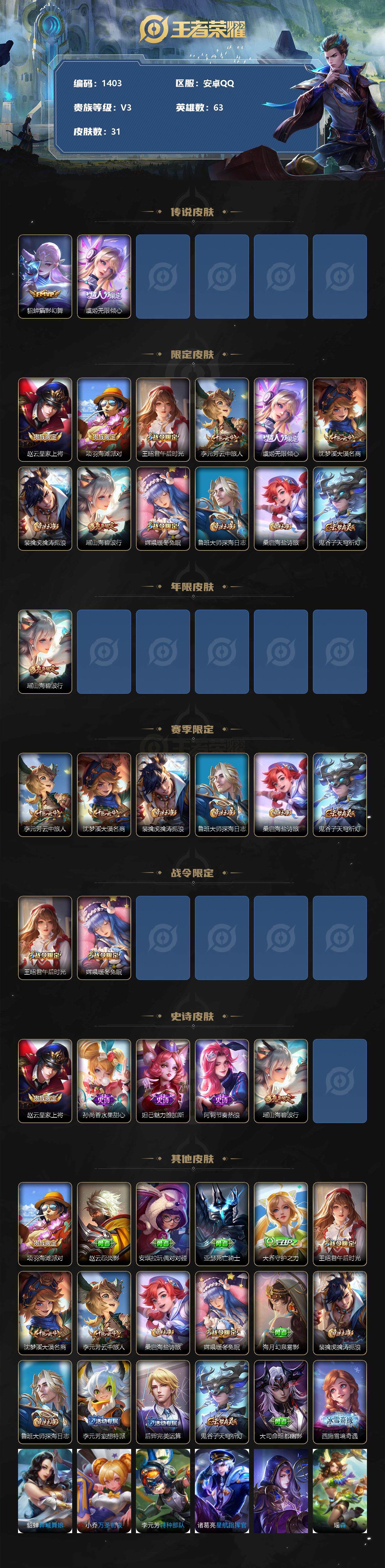 WZCMW3222078王者荣耀账号详情图3 WZCMW3222078王者荣耀账号详情图3