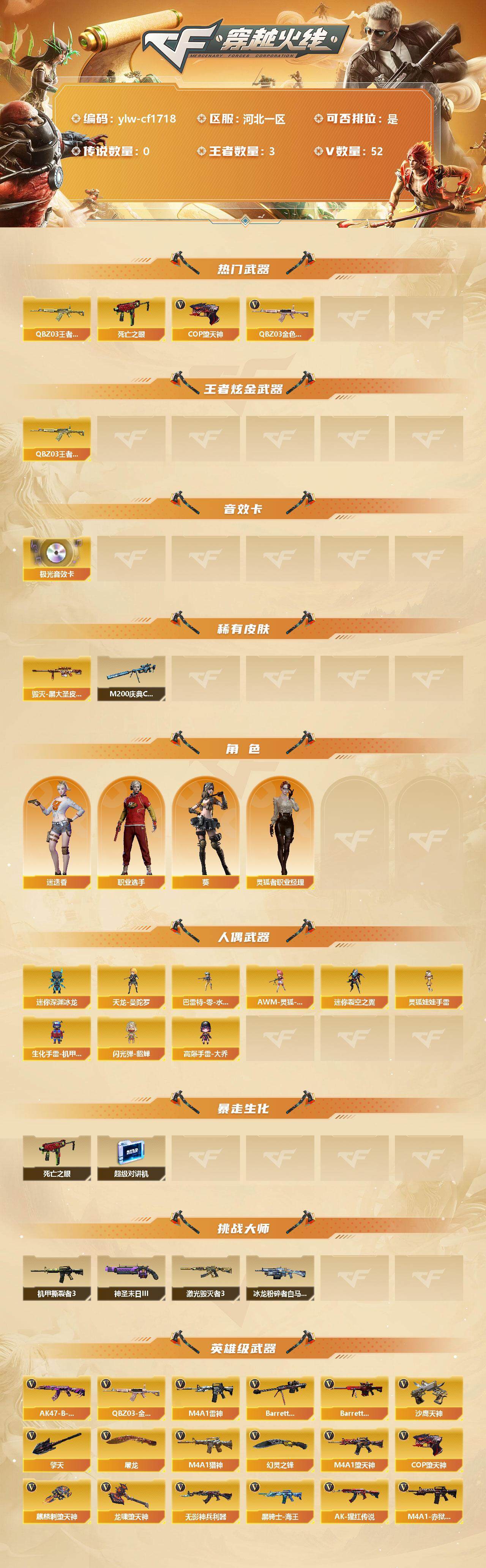 CFLX321632穿越火线账号详情图2 CFLX321632穿越火线账号详情图2