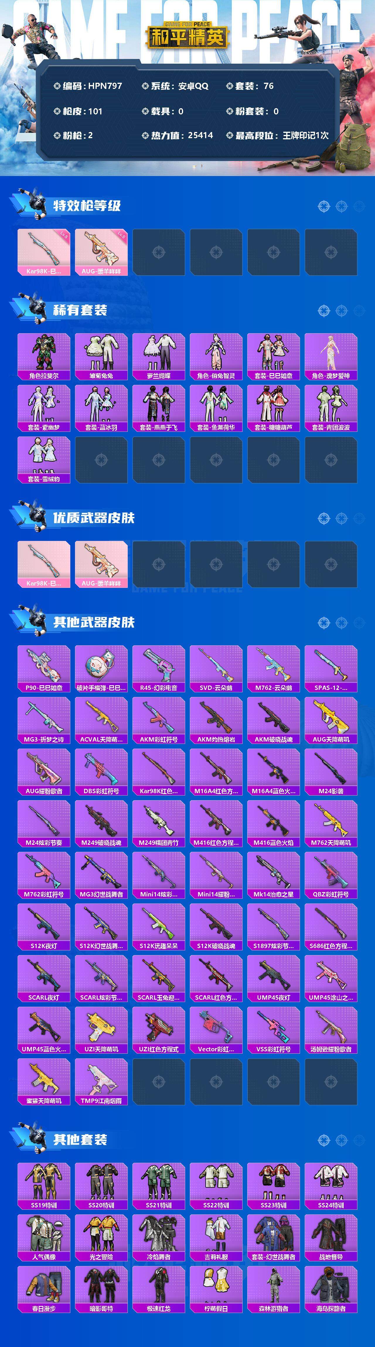 HPEY3299820和平精英账号详情图2
