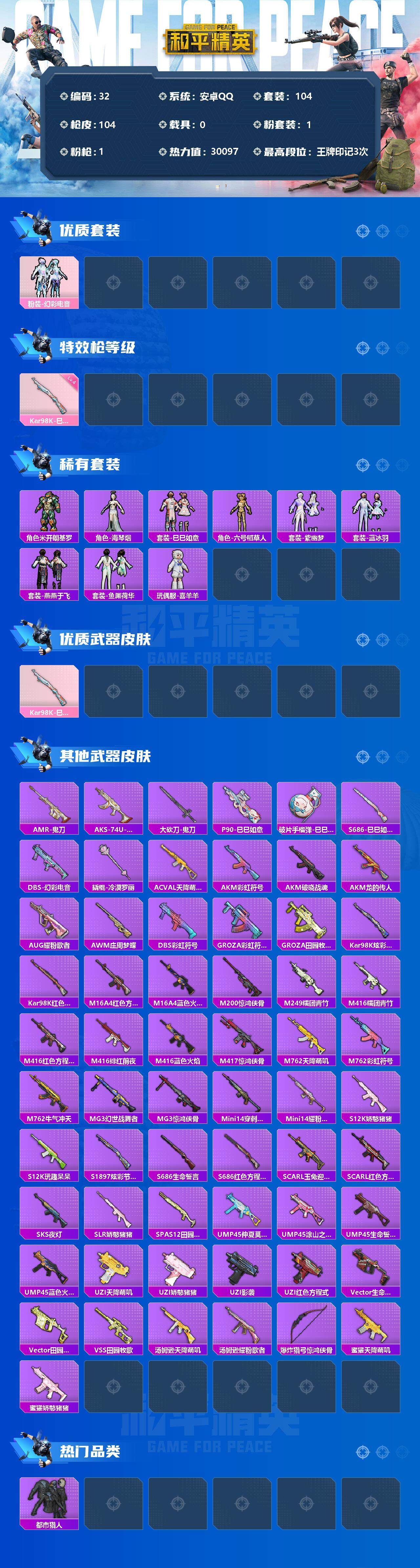 HPLFY3301089和平精英账号详情图2 HPLFY3301089和平精英账号详情图2