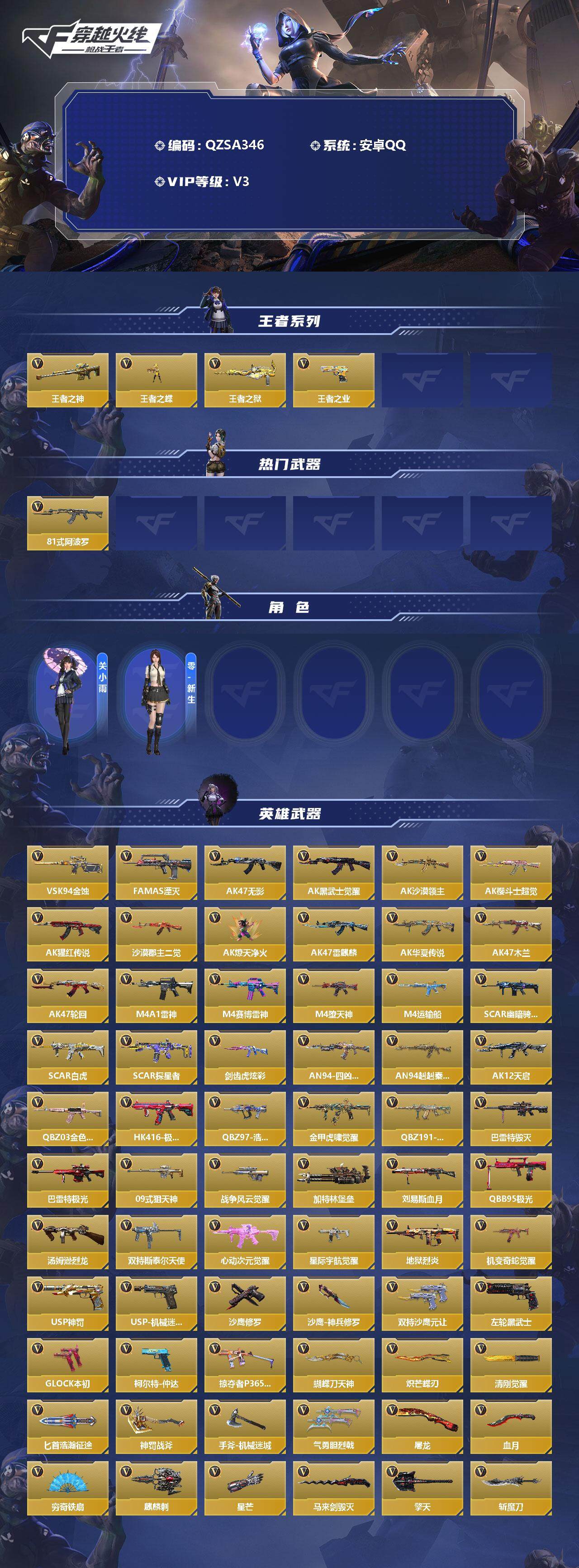CFMEY342460枪战王者账号详情图2 CFMEY342460枪战王者账号详情图2