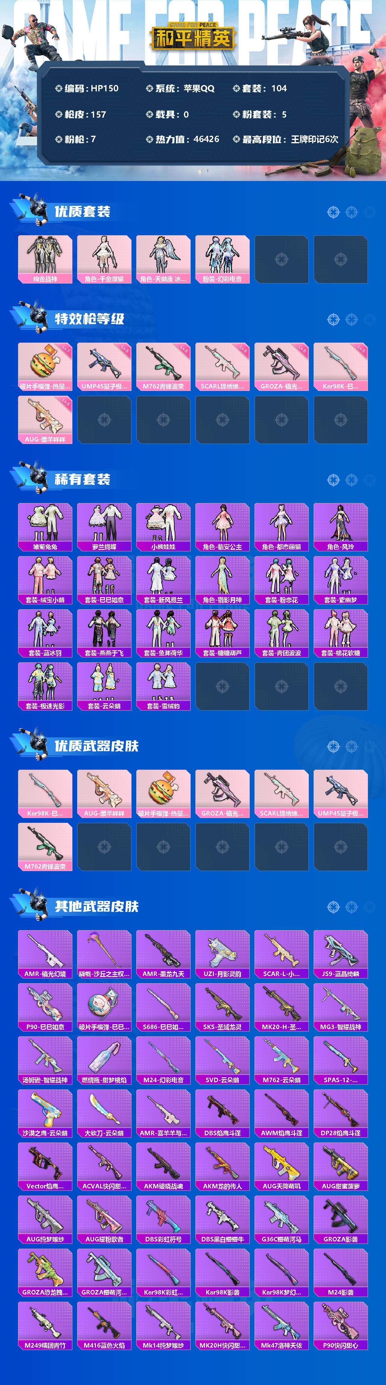 HP0345622和平精英账号详情图2 HP0345622和平精英账号详情图2