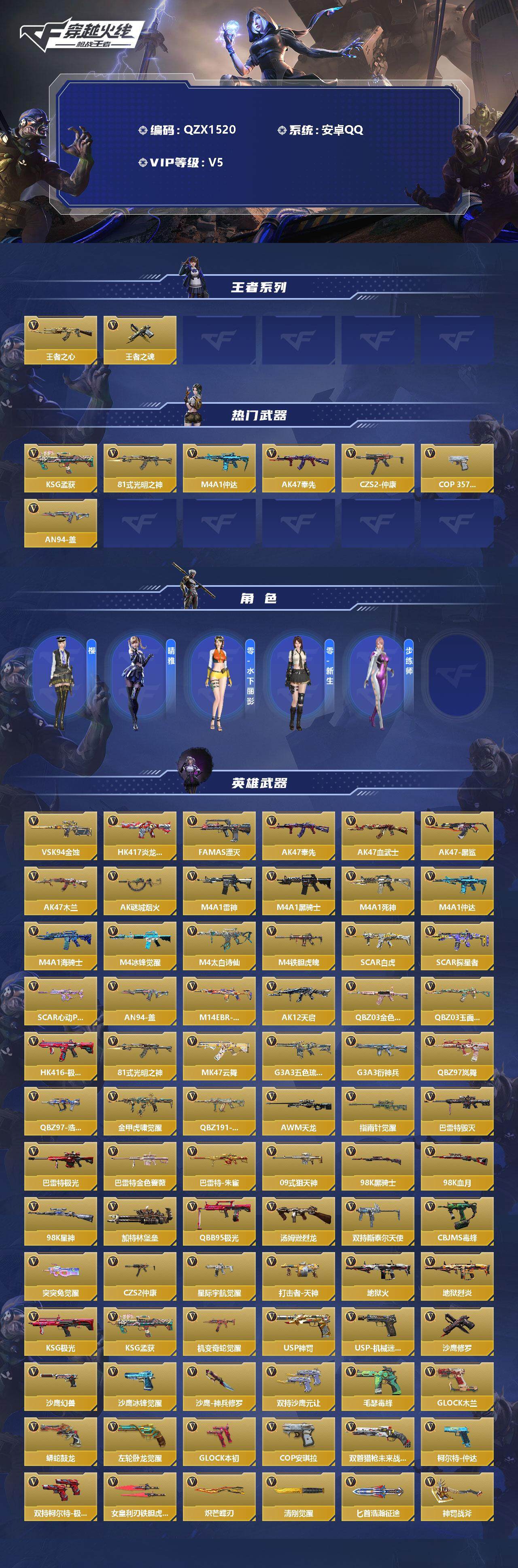 CFMEY342962枪战王者账号详情图2