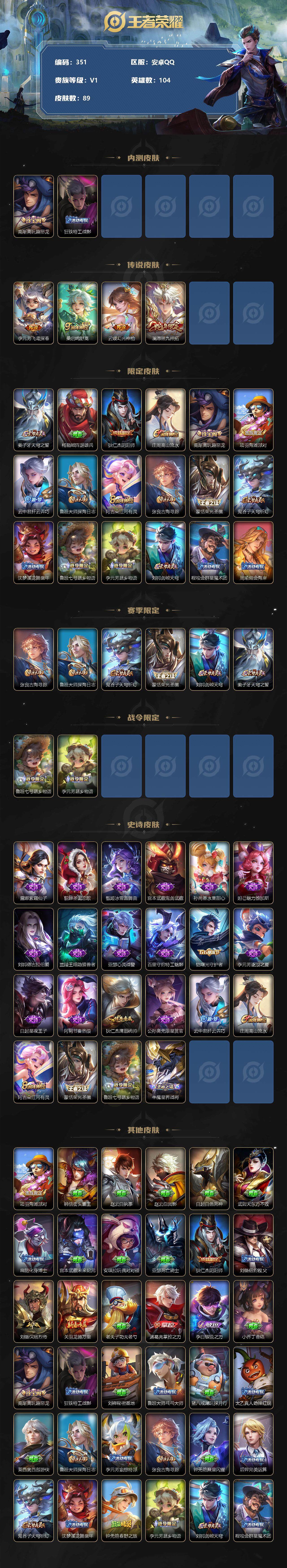 WZLFY3237098王者荣耀账号详情图2 WZLFY3237098王者荣耀账号详情图2