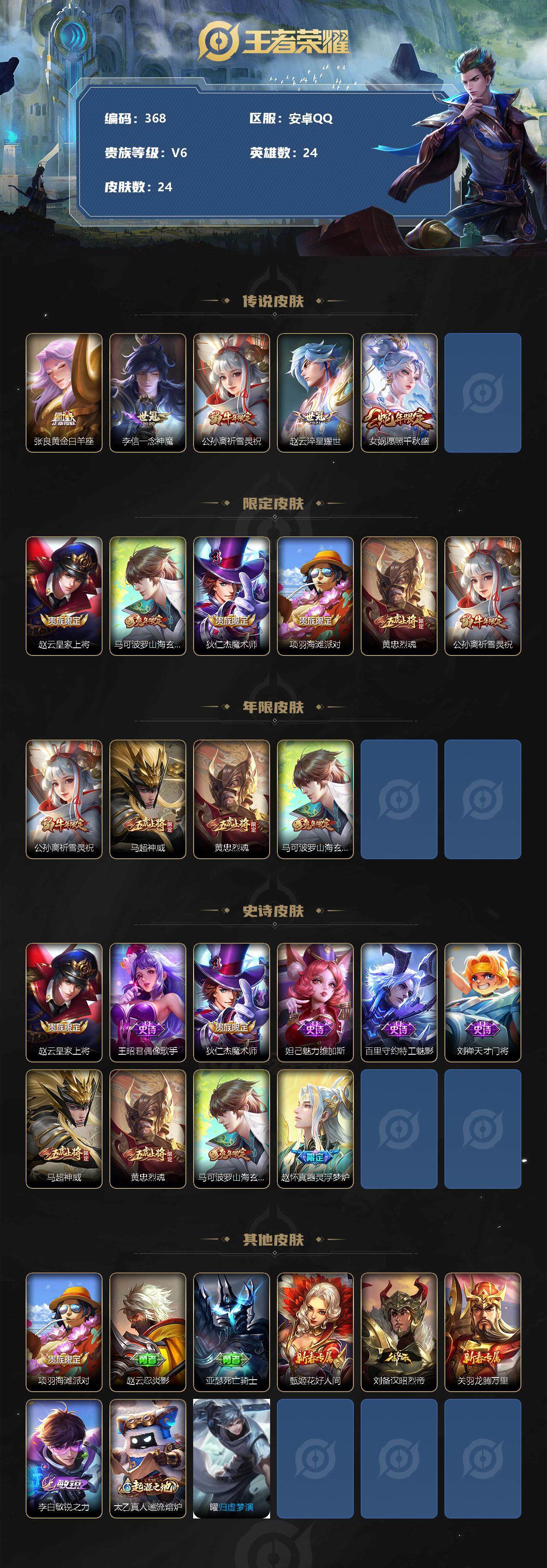 WZLFY3238599王者荣耀账号详情图2