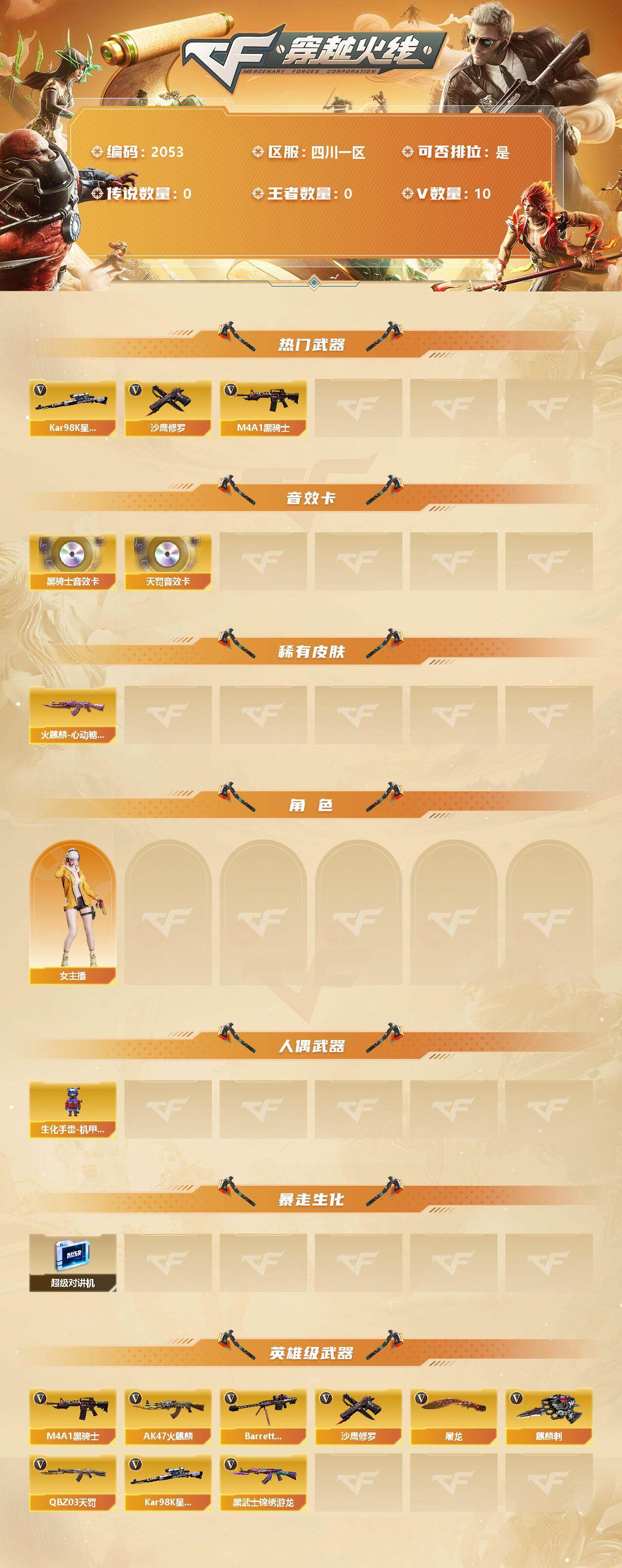 CFLX323232穿越火线账号详情图2