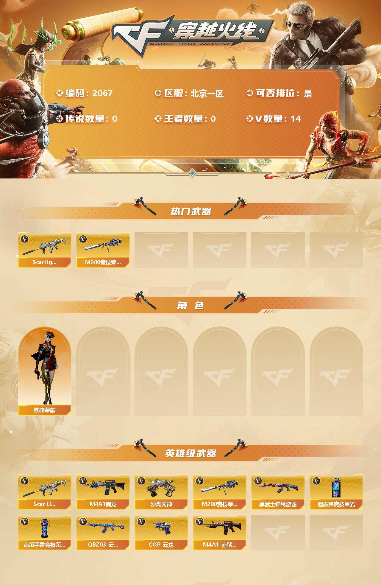 CFLX332715穿越火线账号详情图2